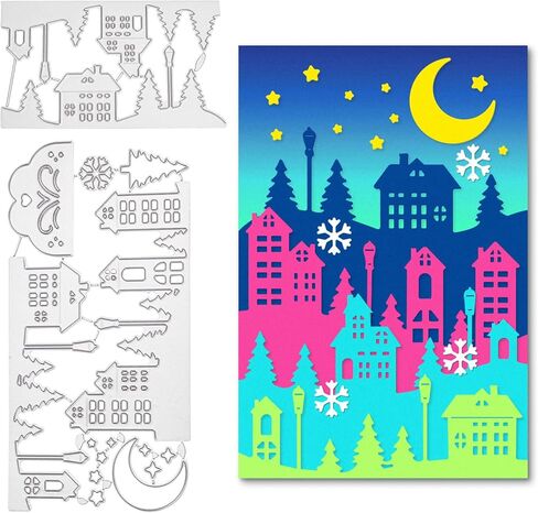 GLOBLELAND Christmas Frame Cutting Dies Christmas Deer and Santa Claus Die Cuts Christmas House Cutting Dies for DIY Scrapbooking and Cards Making Album Envelope Decoration in Saudi Arabia