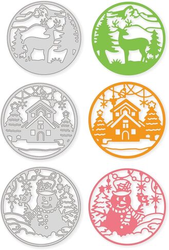 GLOBLELAND Christmas Frame Cutting Dies Christmas Deer and Santa Claus Die Cuts Christmas House Cutting Dies for DIY Scrapbooking and Cards Making Album Envelope Decoration in Saudi Arabia