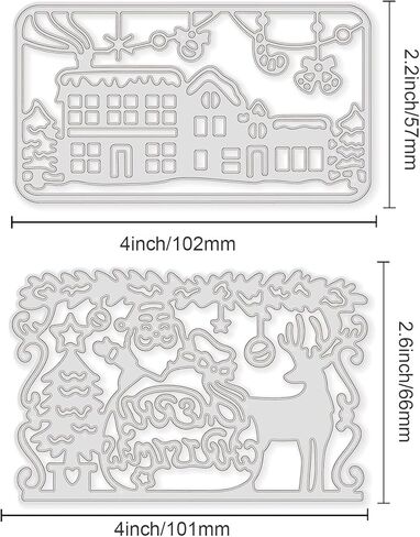 GLOBLELAND Christmas Frame Cutting Dies Christmas Deer and Santa Claus Die Cuts Christmas House Cutting Dies for DIY Scrapbooking and Cards Making Album Envelope Decoration in Saudi Arabia