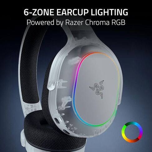 Razer Barracuda X Chroma Wireless Gaming Headset: 2.4GHz Wireless & Bluetooth - Lightweight - Chroma RGB - 40mm Drivers - Cardioid Mic - 70 Hr Battery - for PC, Mac, PS5, Switch, Smartphone - Black in Kuwait