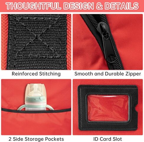 Padded Car Seat Travel Bag Compatible with Doona, Infant Car Seat Travel Bag, Foldable Car Seat Stroller Gate Check Bag for Airplane (Black) in Kuwait