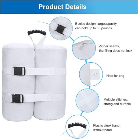 Canopy Weights Bag Leg Weight for Pop up Canopy Tent, Sand Bags for Patio Umbrella Instant Outdoor Sun Shelter (Black) in Kuwait