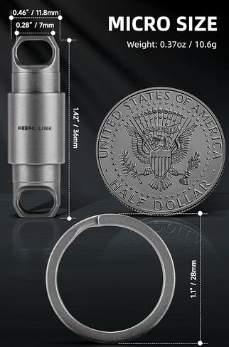KEEPO LINK Titanium Magnetic Key Ring Quick Release Keychain Holder, 360° Rotatable for Car Keys Car Fobs, OLO01 in Kuwait