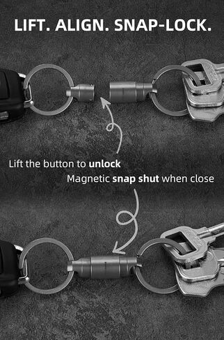 KEEPO LINK Titanium Magnetic Key Ring Quick Release Keychain Holder, 360° Rotatable for Car Keys Car Fobs, OLO01 in Kuwait