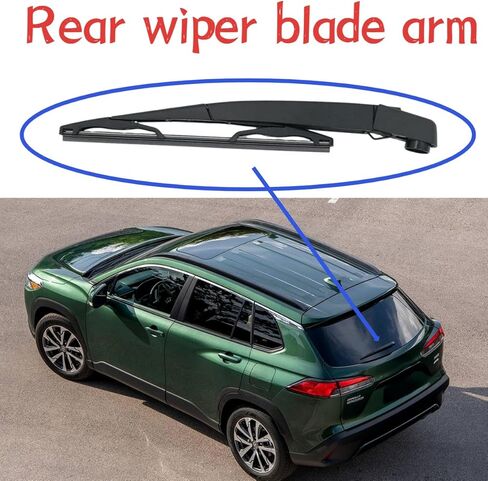 Generic Rear Wiper Arm Blade For Toyota Corolla Cross 2022-2024 L, LE, XLE, Hybrid S, SE, XSE, 1 Piece, Hook Mount, Plastic, Natural Rubber, Metal, Part Number LX-241229557 in Saudi Arabia