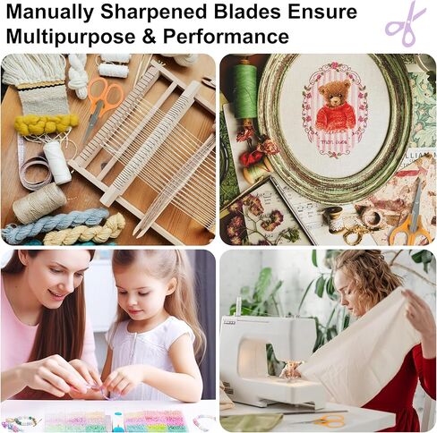 10 Pcs Small Scissors All Purpose, Stainless Steel Small Sharp, Mini Detail Craft with Protective Cover, 3.5" Tiny for Embroidery, Paper Cutting, Sewing, Knitting, Crafting in Saudi Arabia