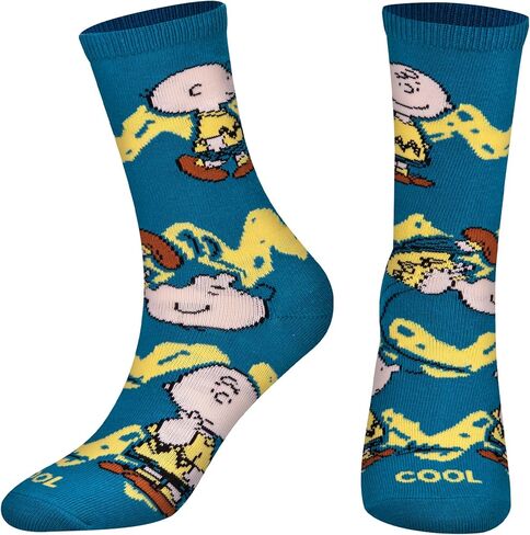 Cool Socks for Kid, Peanuts Charlie Brown & Snoopy Comic Strip Prints, Kid's Sizes in Saudi Arabia