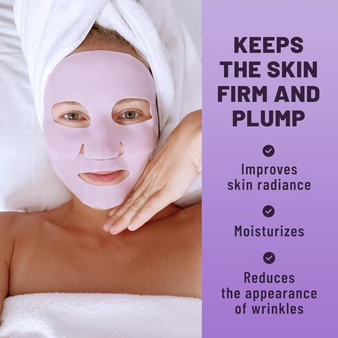 Bio-Collagen Overnight Face Mask - Hydrating & Nourishing Sheet Mask with 17 Amino Acids, Improves Elasticity & Moisturizes, Softens Skin, Suitable for All Skin Types, 6 Pack in Kuwait