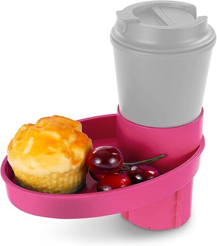 Car Seat Cup Holder Snack Tray - Easily Expands Cup Holder into 360° Cup & Travel Tray for Kids Car Seat, Booster, and Stroller(Blue) in Kuwait