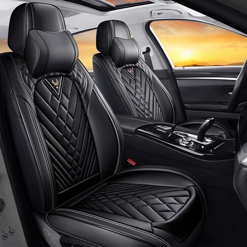 أغطية مقاعد السيارة مناسبة لسيارة Honda CR-V 2005-2026، أغطية مقاعد مخصصة بتغطية كاملة، جلد فاخر مقاوم للماء وسهل التركيب (أسود/قياسي 5 مقاعد) in Saudi Arabia
