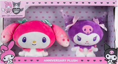 My Melody™ 50th & Kuromi™ 20th Anniversaries 8 بوصات من القطيفة - منتج سانريو مرخص رسميًا من Jazwares - للأعمار من 6 سنوات فما فوق in Kuwait
