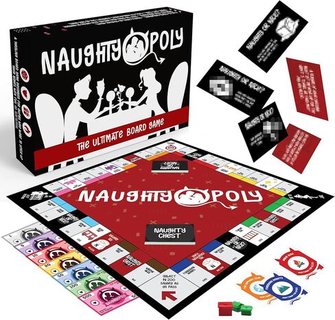 Naughtyopoly Board Game | 100+ Couples Questions, Commands, & Penalties | Perform Services for Extra Fun | A Crazy Spin On The Classic Opoly Property Game | Date Nights & Couples Gifts (2-8 Players) in Saudi Arabia