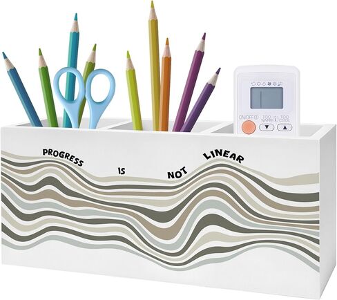 Mental Health Pen Pencil Holder, Therapy Office Decor, Progress Is Not Linear Inspirational Pencil Pen Holder Organizer for School Counselor Office Desk Accessories in Saudi Arabia