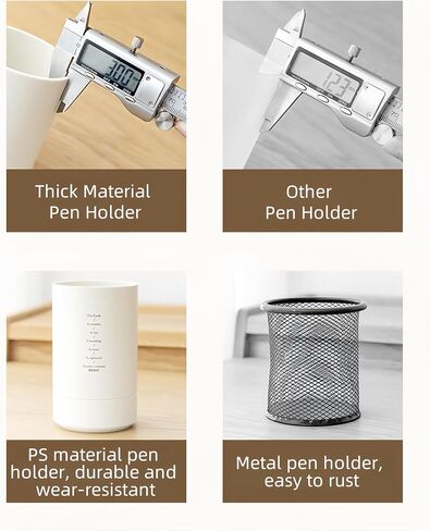 Desk Organizer Pencil Pen Holder, Double Layer Removable Multi-Functional Desktop Storage Organizers for Desk, Office and Home (White) in Saudi Arabia