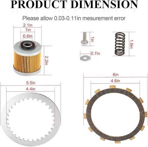 Heavy Duty Clutch Friction Plates Spring Bolt & Gasket Kit for Yamaha XVS650 V-star 650 1998-2016 in Saudi Arabia