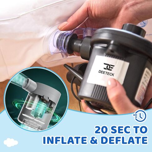 Inflatable Toddler Travel Bed - 60 Inches Portable Toddler Bed for Travel with Safety Sides - Cozy Kids Air Mattress Set with High-Speed Pump & Carry Case - Lightweight & Easy to Inflate -Blue in Kuwait