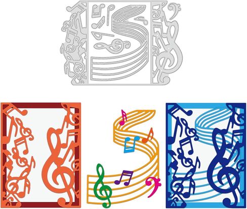 BENECREAT Musical Note Pattern Carbon Steel Cutting Dies Stencils, Sheet Music Pattern Metal Cutting Dies for DIY Scrapbooking, Photo Album, Decorative Embossing Paper Card in Saudi Arabia