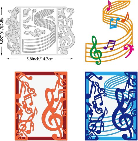 BENECREAT Musical Note Pattern Carbon Steel Cutting Dies Stencils, Sheet Music Pattern Metal Cutting Dies for DIY Scrapbooking, Photo Album, Decorative Embossing Paper Card in Saudi Arabia