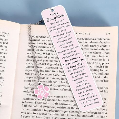 Pink Bookmark, Bookmarks for Girls, Christmas Gifts for Daughter, to My Daughter Bookmark Gifts, Daughter Gifts from Mom Dad, Birthday Inspirational for Teen Girl, Graduation Gift Ideas for Daughter in Saudi Arabia
