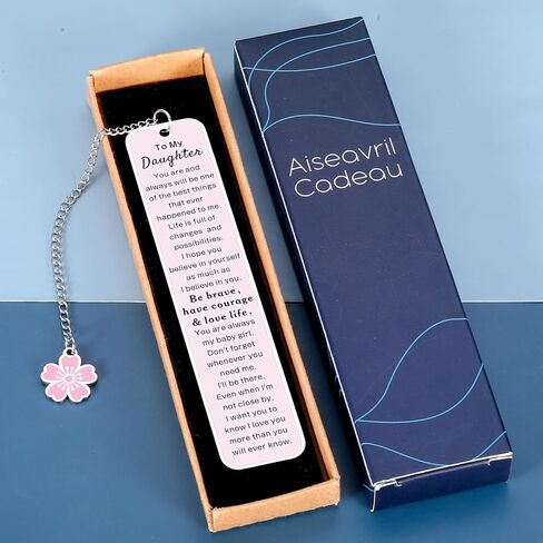 Pink Bookmark, Bookmarks for Girls, Christmas Gifts for Daughter, to My Daughter Bookmark Gifts, Daughter Gifts from Mom Dad, Birthday Inspirational for Teen Girl, Graduation Gift Ideas for Daughter in Saudi Arabia