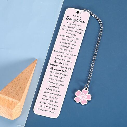 Pink Bookmark, Bookmarks for Girls, Christmas Gifts for Daughter, to My Daughter Bookmark Gifts, Daughter Gifts from Mom Dad, Birthday Inspirational for Teen Girl, Graduation Gift Ideas for Daughter in Saudi Arabia