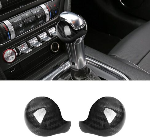 Compatible with Ford Mustang 2015-2024 Real Carbon Fiber Gear Shift Knob Head Cover Automotive Shift Lever Modified Decoration (Black) in Saudi Arabia