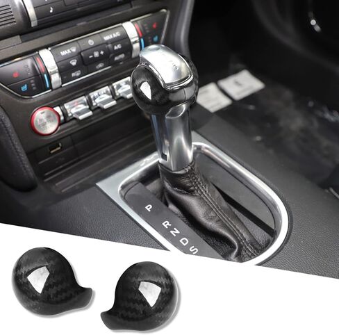 Compatible with Ford Mustang 2015-2024 Real Carbon Fiber Gear Shift Knob Head Cover Automotive Shift Lever Modified Decoration (Black) in Saudi Arabia