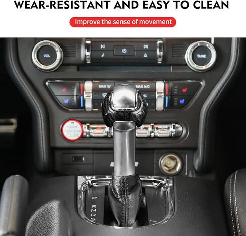 Compatible with Ford Mustang 2015-2024 Real Carbon Fiber Gear Shift Knob Head Cover Automotive Shift Lever Modified Decoration (Black) in Saudi Arabia
