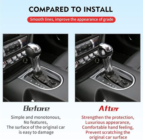 Compatible with Ford Mustang 2015-2024 Real Carbon Fiber Gear Shift Knob Head Cover Automotive Shift Lever Modified Decoration (Black) in Saudi Arabia