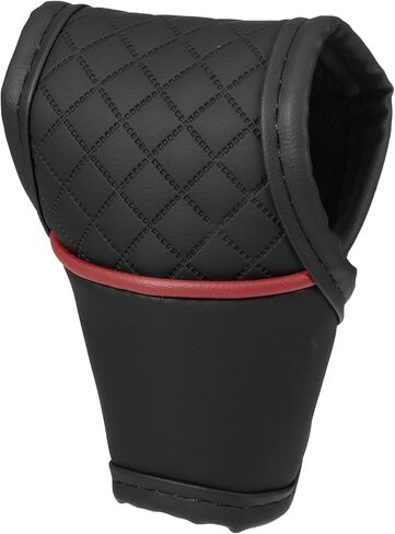 Motoforti Universal Car Gear Shift Cover Shift Knob Cover Gear Stick غطاء ناقل الحركة التلقائي، عصري، جلد صناعي، أسود وأحمر in Saudi Arabia