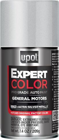 U-POL Expert Color, for General Motors 8867, Automotive Spray Paint, Professional Grade, Easy-to-Use, Ultra Silver Metallic in Saudi Arabia