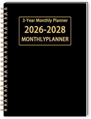 مخطط شهري 2026-2028 - تقويم/مخطط شهري لمدة 3 سنوات 2026-2028، 8-5/8 بوصة × 11-3/8 بوصة، مخطط تقويم 36 شهرًا، مخططون مع ربط سلكين مزدوجين، صفحات ملاحظات مبطنة in Kuwait