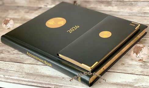 THE AMEX AMERICAN EXPRESS 2026 BLACK LEATHER EXECUTIVE APPOINTMENT BOOK & POCKET PLANNER SET in Saudi Arabia