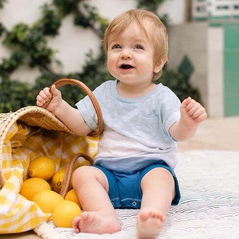 Burt's Bees Baby baby-boys Bodysuit, Short Sleeve and Long Sleeve One-piece Bodysuits, 100% Organic Cotton in Kuwait