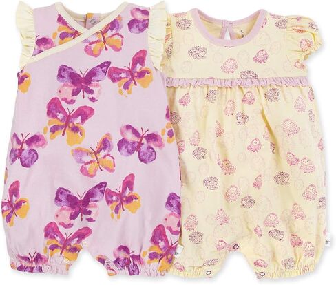 Burt's Bees Baby Baby Girl's Rompers, Set of 2 Bubbles, One Piece Jumpsuits, 100% Organic Cotton in Saudi Arabia