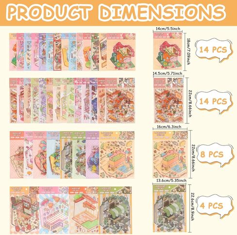 40 مجموعة من الملصقات ثلاثية الأبعاد DIY، علاج بالملصقات للبالغين، ملصقات منزلية ثلاثية الأبعاد للأطفال البالغين، اصنع ملصقات المنزل الخاصة بك للهدايا، وتخفيف التوتر، وتمرير الوقت، ومنزل عيد الميلاد in Kuwait