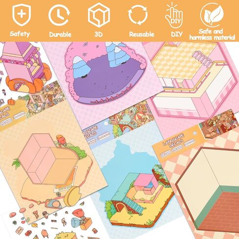 40 مجموعة من الملصقات ثلاثية الأبعاد DIY، علاج بالملصقات للبالغين، ملصقات منزلية ثلاثية الأبعاد للأطفال البالغين، اصنع ملصقات المنزل الخاصة بك للهدايا، وتخفيف التوتر، وتمرير الوقت، ومنزل عيد الميلاد in Kuwait
