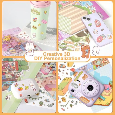 40 مجموعة من الملصقات ثلاثية الأبعاد DIY، علاج بالملصقات للبالغين، ملصقات منزلية ثلاثية الأبعاد للأطفال البالغين، اصنع ملصقات المنزل الخاصة بك للهدايا، وتخفيف التوتر، وتمرير الوقت، ومنزل عيد الميلاد in Kuwait