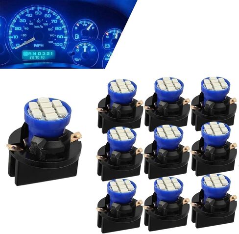 10 PCS T10 LED Dashboard Bulb, 194 168 3020 8-SMD LED High Brightness Interior Light with Twist Lock Socket, Shockproof High Luminous Efficiency Running Light, Universal Plug-in Bulb (Blue) in Saudi Arabia