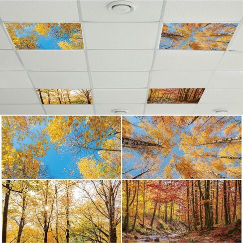 4 Pcs Fluorescent Light Covers with 80 Magnets Decorative for Classroom Ceiling Light 4 x 2 Feet Magnetic Light Covers Filter Easy Install for Office Hospitals & Home Drop Ceiling Supplies(winter ) in Saudi Arabia
