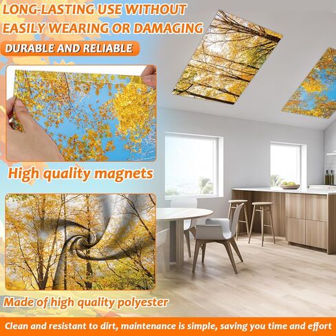 4 Pcs Fluorescent Light Covers with 80 Magnets Decorative for Classroom Ceiling Light 4 x 2 Feet Magnetic Light Covers Filter Easy Install for Office Hospitals & Home Drop Ceiling Supplies(winter ) in Saudi Arabia
