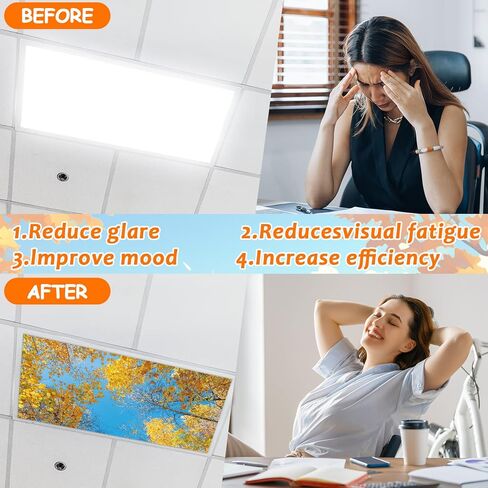 4 Pcs Fluorescent Light Covers with 80 Magnets Decorative for Classroom Ceiling Light 4 x 2 Feet Magnetic Light Covers Filter Easy Install for Office Hospitals & Home Drop Ceiling Supplies(winter ) in Saudi Arabia
