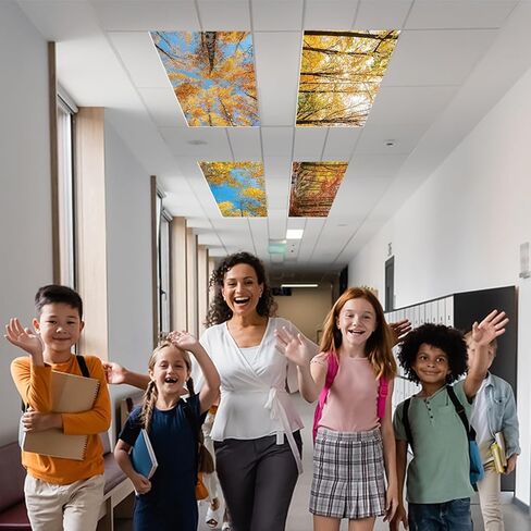 4 Pcs Fluorescent Light Covers with 80 Magnets Decorative for Classroom Ceiling Light 4 x 2 Feet Magnetic Light Covers Filter Easy Install for Office Hospitals & Home Drop Ceiling Supplies(winter ) in Saudi Arabia