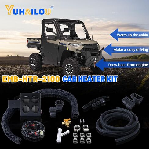 طقم سخان الكابينة EMB-HTR-2100 مع إزالة الصقيع متوافق مع Polaris Ranger 1000 570 1500 2020-2025 in Saudi Arabia