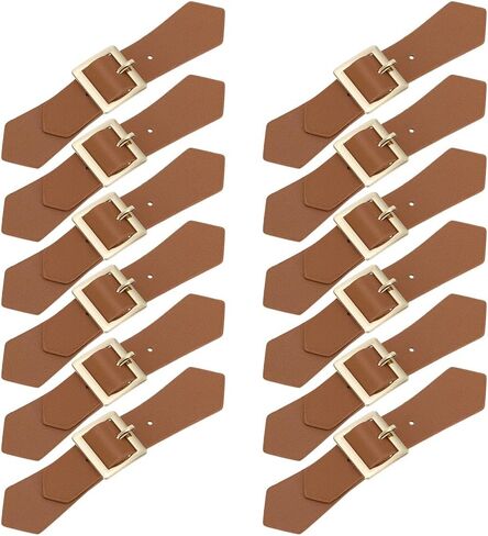FINGERINSPIRE 12Pcs PU Leather Snap Toggle 5.1x1Inch Leather Sew On Toggles Closures with Alloy Buckle Jacket Buckle Fastener in Saudi Arabia