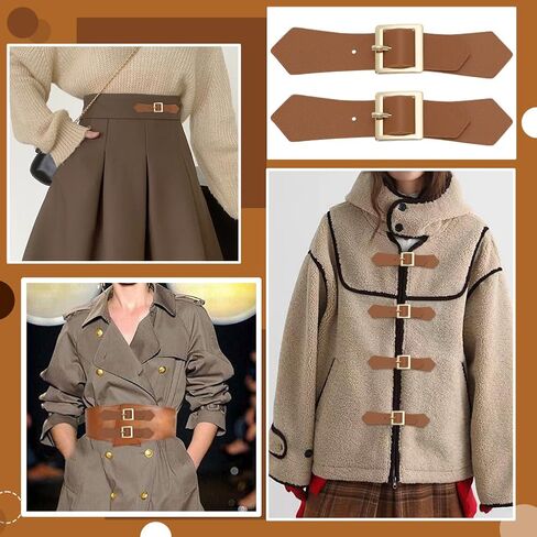 FINGERINSPIRE 12Pcs PU Leather Snap Toggle 5.1x1Inch Leather Sew On Toggles Closures with Alloy Buckle Jacket Buckle Fastener in Saudi Arabia