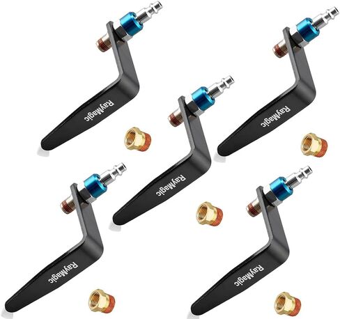 Steel Pneumatic Tool Rafter Hook Hanger, Lightweight, Durable,Reusable Metal Organaizer Adjustable Easy Install Hooks with 1/4" Air Tool Swivel Fitting, for Air Nailer, 2-Piece, Blue in Saudi Arabia