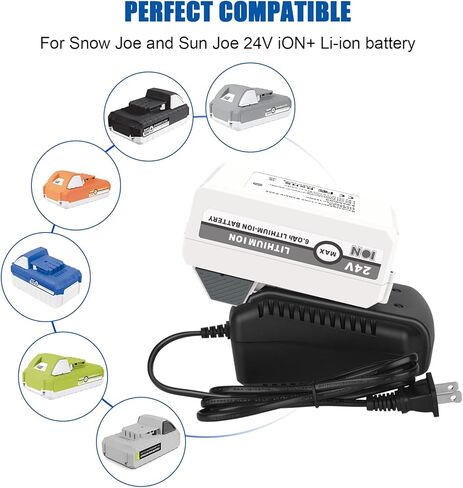 KUNLUN 24V 6.0Ah Battery and Fast Charger Compatible for Snow Joe & Sun Joe iON+ 24-Volt System Cordless Power Tools and 24V Lithium Ion Battery in Kuwait