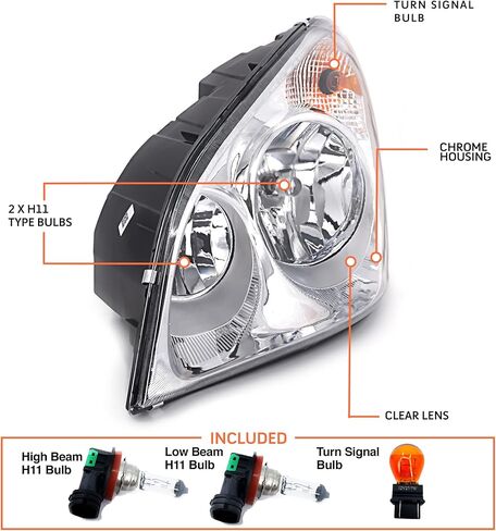 Torque 2008-2017 Freightliner Cascadia Headlight PAIR Replacement for semi Trucks [Included All Bulbs] Assembly Projector DOT SAE Approved Driver Left Passenger Right Side Set (TR030-L, TR030-R) in Saudi Arabia