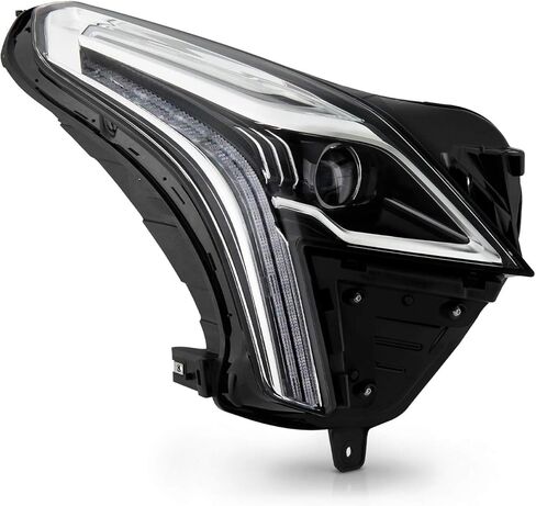 AKKON - يناسب 2017-2018 كاديلاك XT5 [LED DRL] جهاز عرض كروم شفاف للمصابيح الأمامية للسائق استبدال الجانب الأيسر in Saudi Arabia